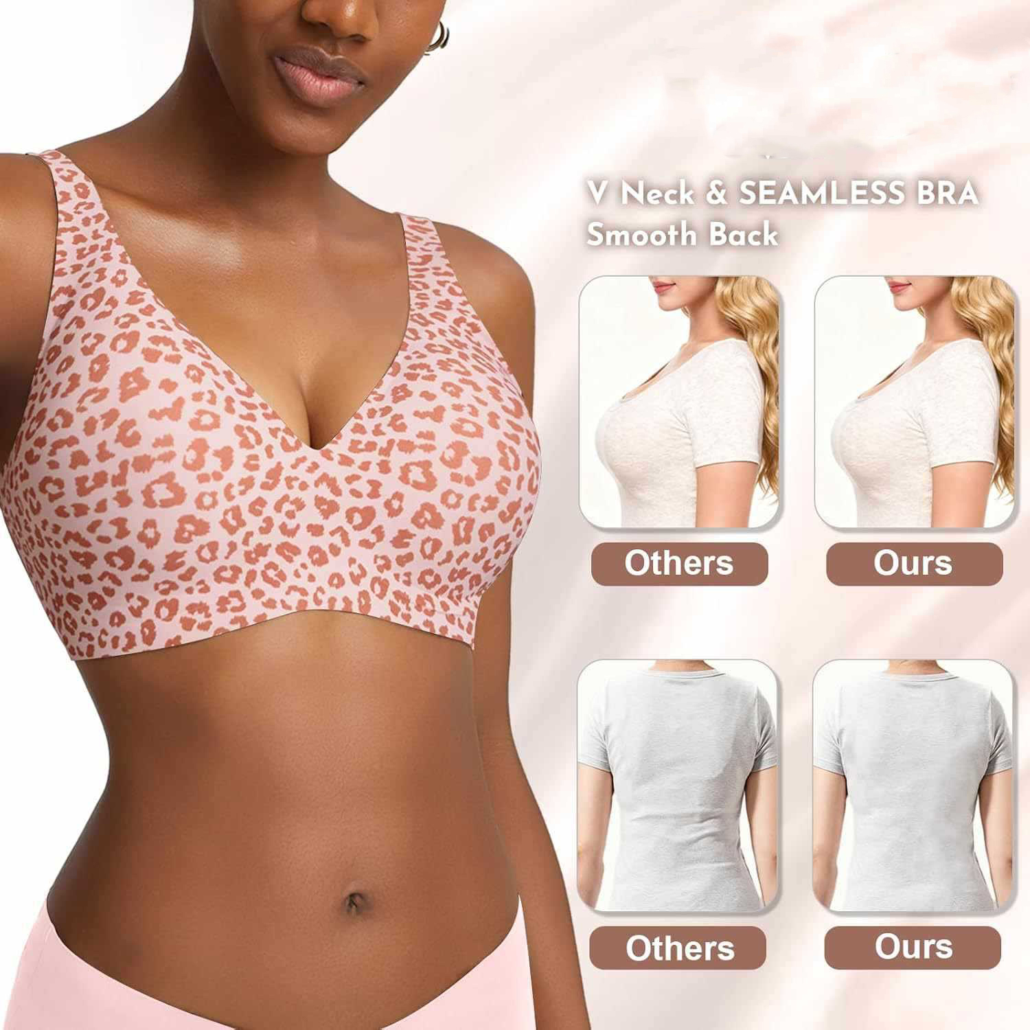 Women's Seamless Pink Leopard  - Full Coverage Bra recension och pris
